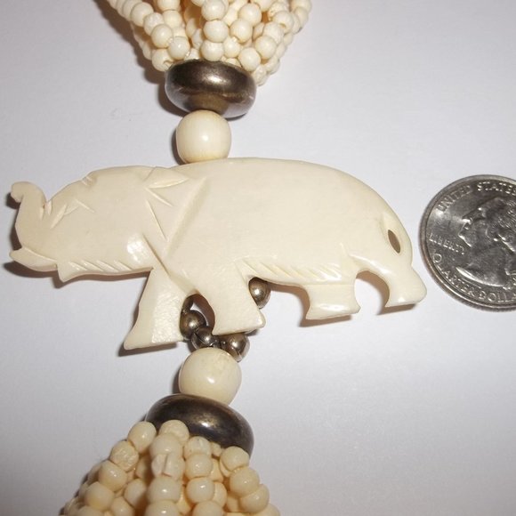 VINTAGE, Elephant Necklace, Vintage Elephant Necklace, Necklace, Elephant 7753 - Picture 6 of 12